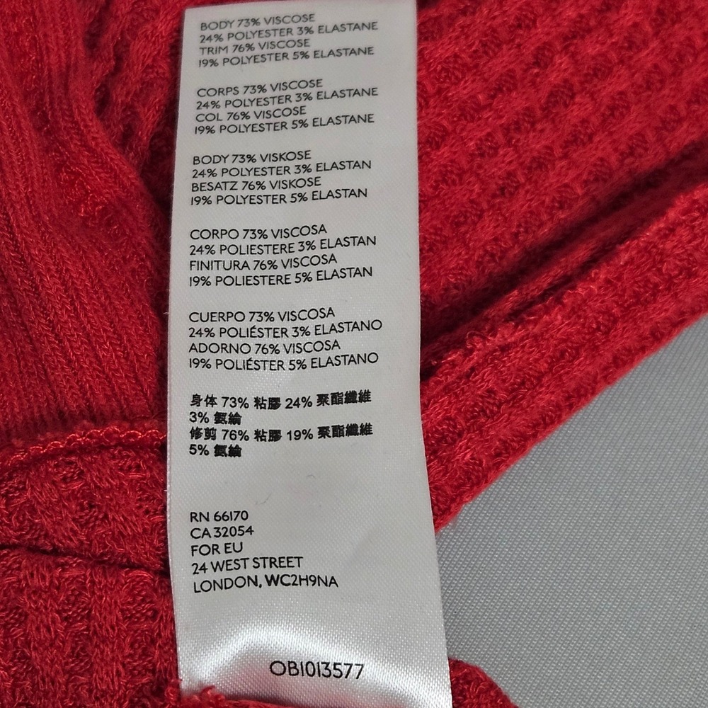 Free People We The Free North Shore Thermal Top Phoenix Red XS Boho Cozy Slouchy - Picture 6 of 12